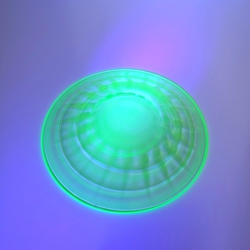 Green Depression Glass Bread Dessert Plate